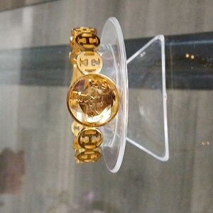 Stainless Steel Gold Bracelet with Logo Design